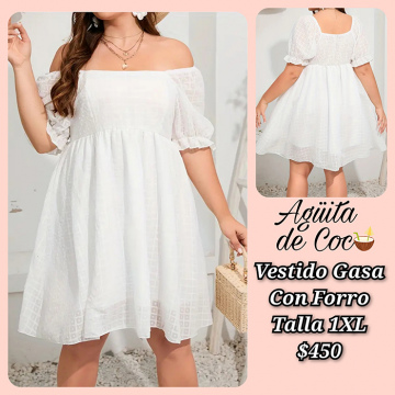Vestido Gasa con Forro Talla 1XL (11)
