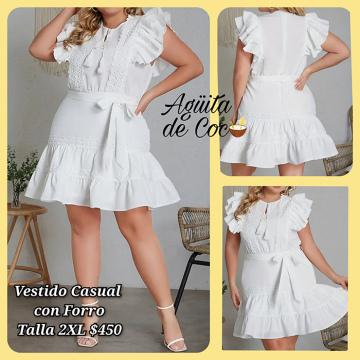 Vestido Casual con Forro Talla 2XL (48)