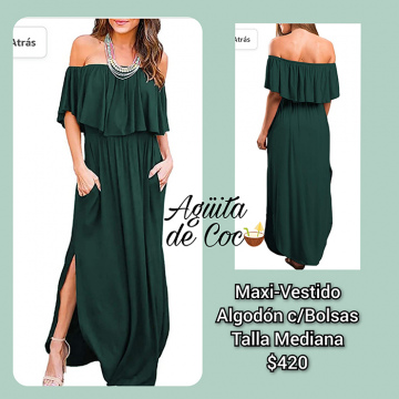 Maxi-Vestido Algodón con Bolsas Talla Mediana (59)