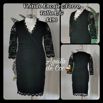 Vestido Encaje con Forro Talla L/G (42)