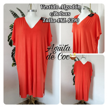 Vestido Algodón con Bolsas Talla 4XL (15)