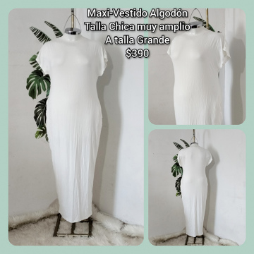 Maxi-Vestido Algodón Talla Chica Muy Amplio a Talla Grande(15)