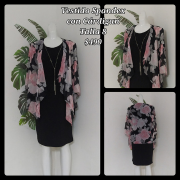 Vestido Spandex con Cárdigan Talla 8 (17)