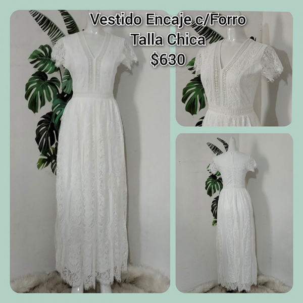 Vestido Encaje c/Forro Talla Chica (27)