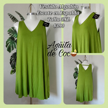Vestido Algodón Escote en Espalda Talla 3XL (10)