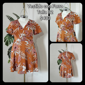 Vestido con Forro Talla 12 (46)