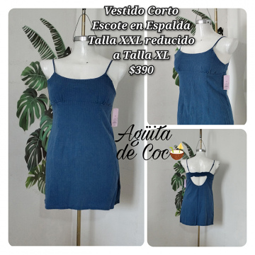 Vestido Corto Escote en Espalda Talla XXL Reducido a Talla XL (29)