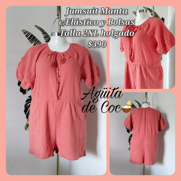 Jumsuit Manta con Elástico y Bolsas Talla 2XL Holgado $390 (30)