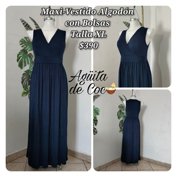 Maxi-Vestido Algodón con Bolsas Talla XL (24)