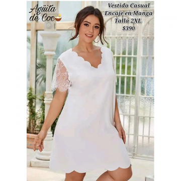 Vestido Casual Encaje en Manga Talla 2XL (47)