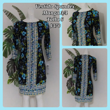 Vestido Spandex Manga 3/4 Talla 6 (15)