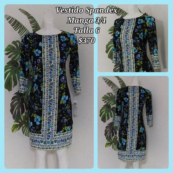Vestido Spandex Manga 3/4 Talla 6 (15)