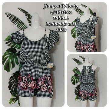 Jumpsuit Corto con Elástico Talla L Reducido a M (52)