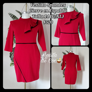 Vestido Spandex Cierre en Espalda Talla 14 G/XL (39)