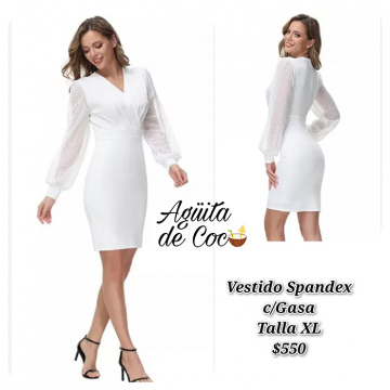 Vestido Spandex con Gasa Talla XL (15)