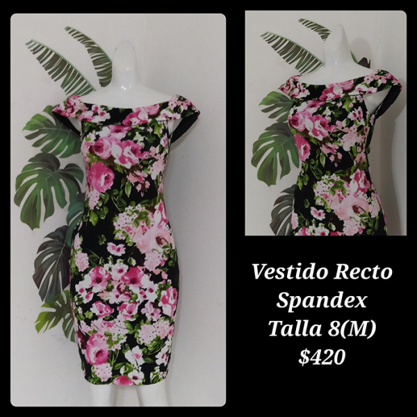 Vestido Recto Spandex Talla 8 (M) (1)