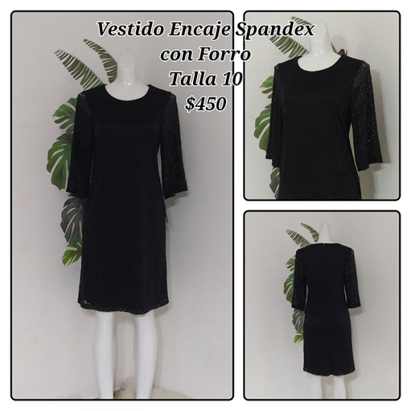 Vestidos Encaje Spandex con Forro Talla 10 (18)