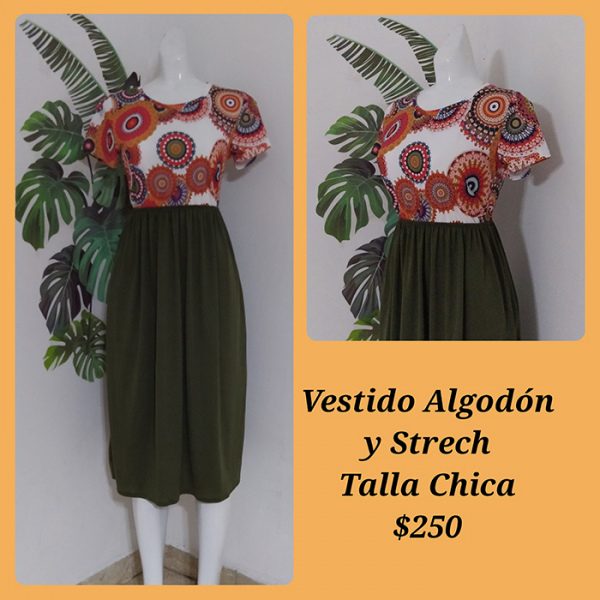 Vestido Algodón y Strech Talla Chica  (42)