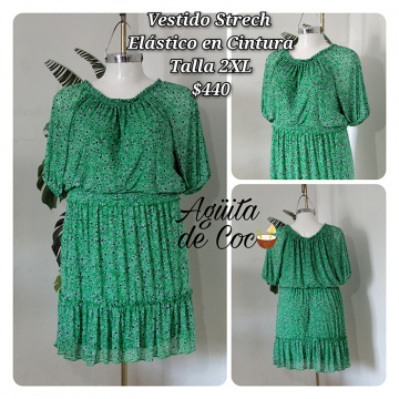 Vestido Strech Elástico en Cintura Talla 2XL (4)