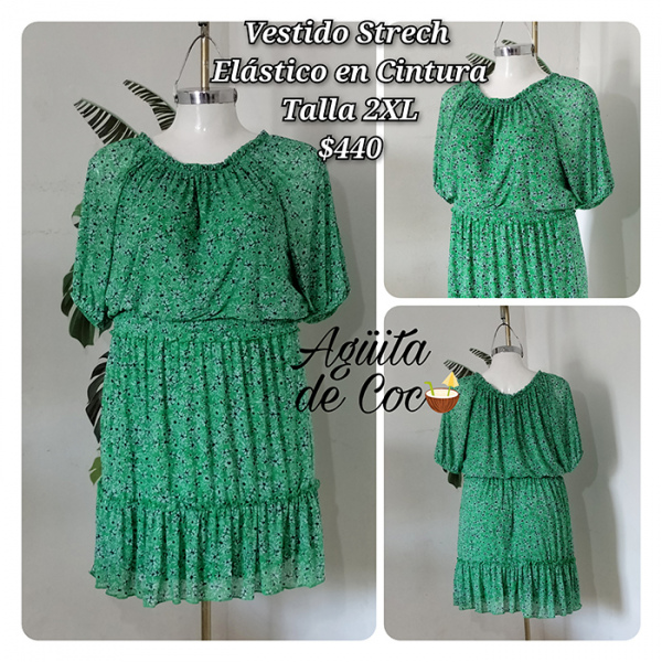 Vestido Strech Elástico en Cintura Talla 2XL (4)