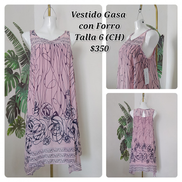 Vestido Gasa con Forro Talla 6 (CH) (18)