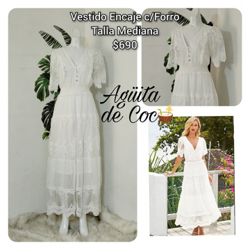 Vestido Encaje con Forro Talla Mediano (22)