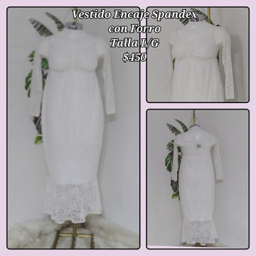 Vestido Encaje Spandex con Forro Talla L/G (14)