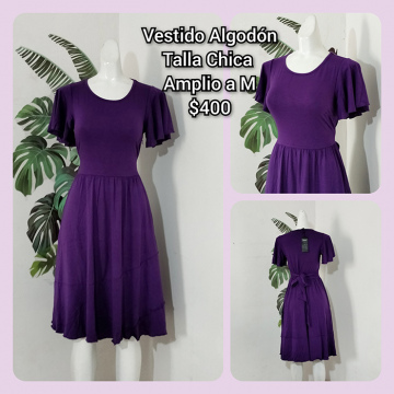 Vestido Algodón Talla Chica Amplio a M (53)