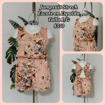 Jumpsuit Sterch Escote en Espalda Talla L/G(39)