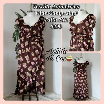 Vestido Asimétrico Olan Campesino Talla 2XL (33)