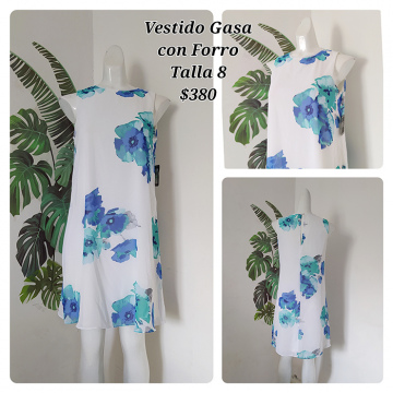 Vestidos Gasa con Forro Talla 8 (37)