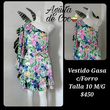 Vestido Gasa con Forro Talla 10 M/G (43)