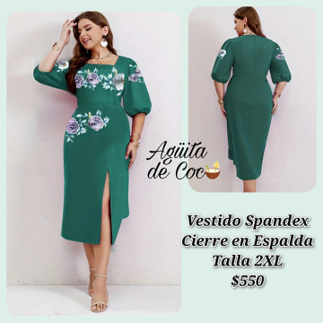 Vestido Spandex Cierre en Espalda Talla 2XL (39)