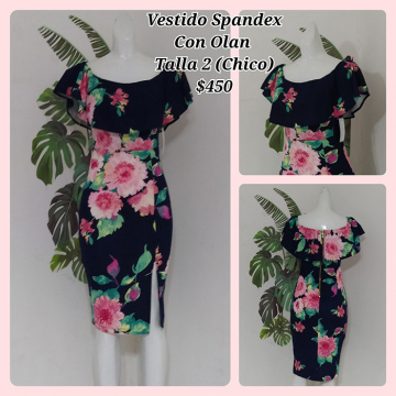 Vestidos Spandex Con Olan Talla 2 (Chica) (16)