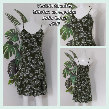 Vestido Tirantes Elástico en Espalda Talla Chica (46)