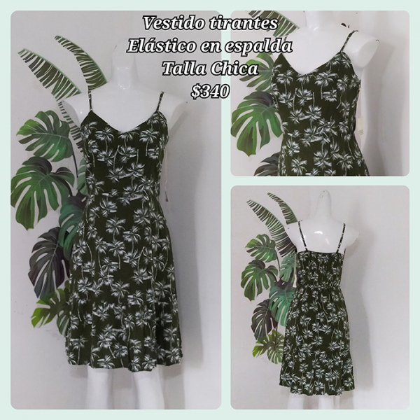 Vestido Tirantes Elástico en Espalda Talla Chica (46)