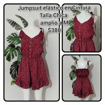 Jumpsuit Elástico en Cintura Talla Chica Amplio a M  (32)
