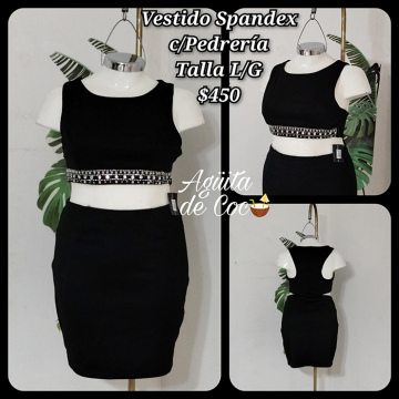 Vestido Spandex con Pedrería Talla L/G (13)