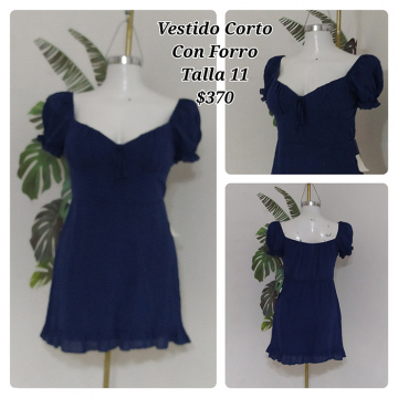 Vestido Corto con Forro Talla 11  (25)
