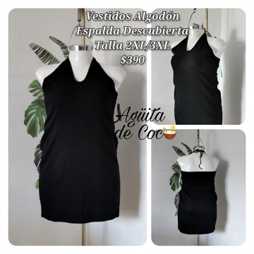 Vestido Algodón Espalda Descubierta Talla 2XL / 3XL (17)