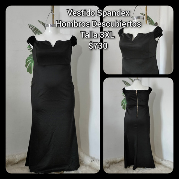 Vestido Spandex Hombros Descubiertos Talla 3XL (35)