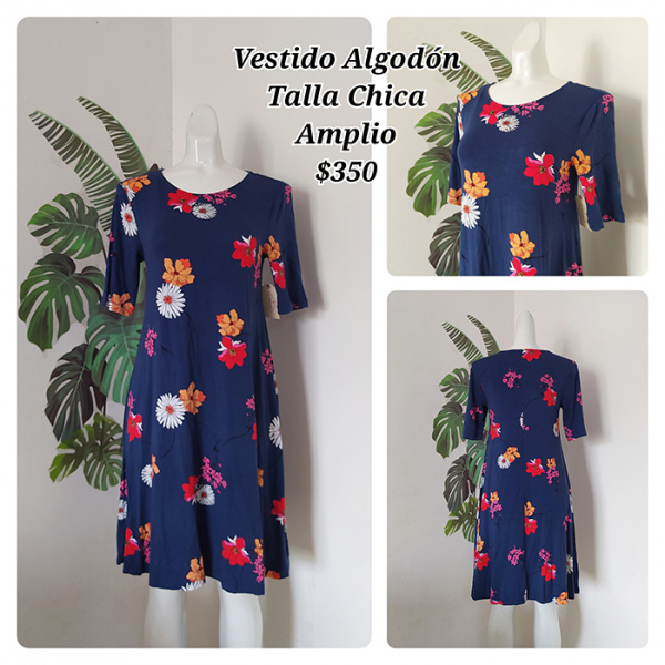 Vestido Algodón Talla Chica Amplio (45)
