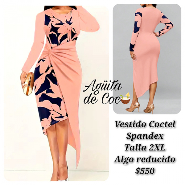 Vestido Contel Spandex Talla 2XL Algo Reducido (4)
