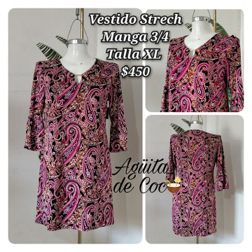 Vestido Strech Manga 3/4 Talla XL (42)