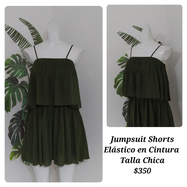Jumpsuit Shorts Elástico en Cintura Talla Chica (38)