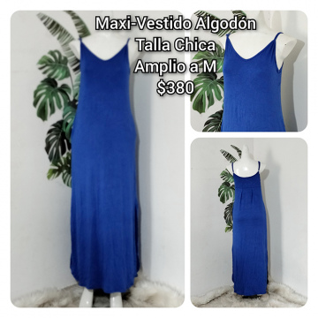 Maxi-Vestido Algodón Talla Chica Amplio a M (46)