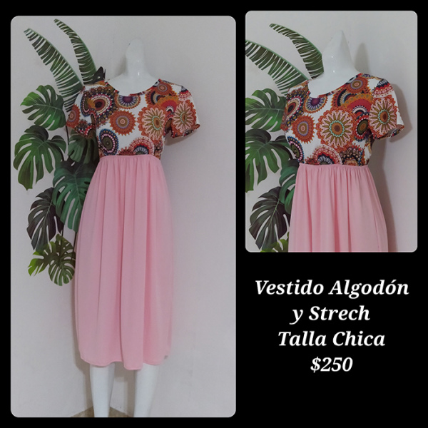 Vestido Algodón y Strech Talla Chica (44)
