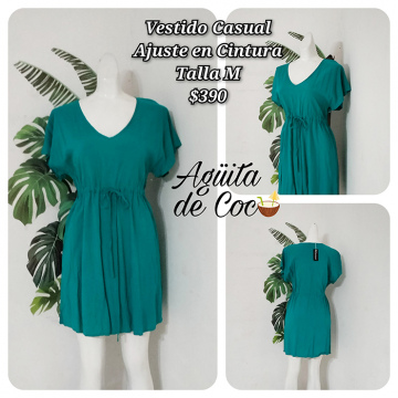 Vestido Casual Ajuste en Cintura Talla M (50)